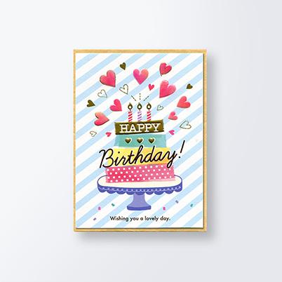 クリエイトジー グリーティングカード HAPPY BIRTHDAY ケーキ お誕生日カード CGC1366