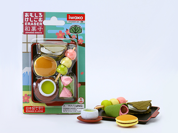 定形外郵便対応】おもしろ消しゴム ブリスターパック／和菓子[ER‐BRI009] 文具と雑貨の彩文堂/Saibundo